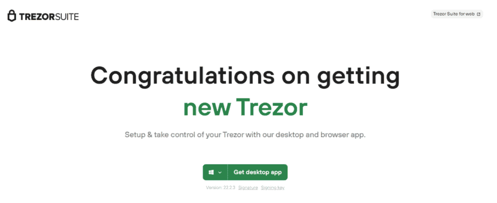 Setting up Trezor One