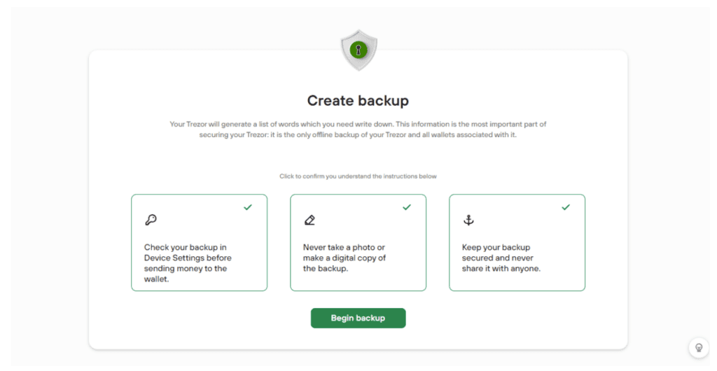 Create Trezor Wallet Backup