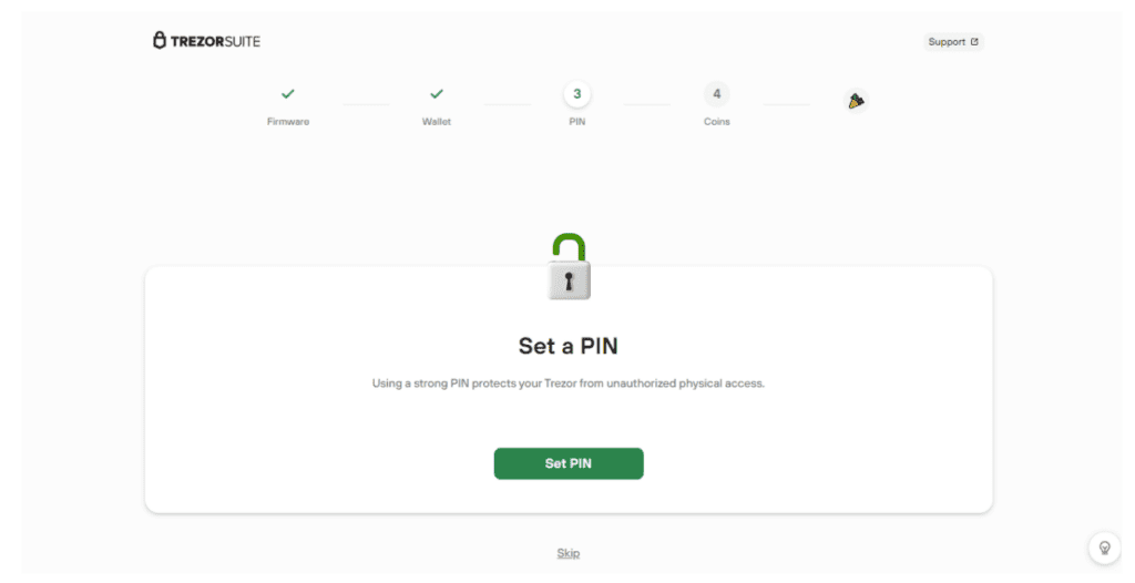 Set a Pin For Trezor Wallet