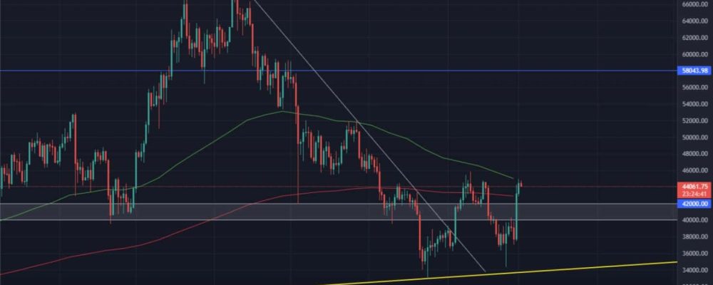 Bitcoin price jumps 20% - testing important support and resistance levels